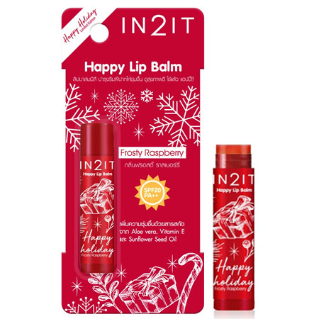 IN2IT, IN2IT Happy Lip Balm, IN2IT Happy Lip Balm SPF20 PA++, IN2IT Happy Lip Balm รีวิว, IN2IT Happy Lip Balm SPF20 PA++ #01 Strawberry Snow, IN2IT Happy Lip Balm SPF20 PA++ #02 Frosty Raspberry, IN2IT Happy Lip Balm SPF20 PA++ 4.5g, ลิปบาล์ม, ลิปบาล์มกันแดด, ลิปบาล์มบำรุงริมฝีปาก